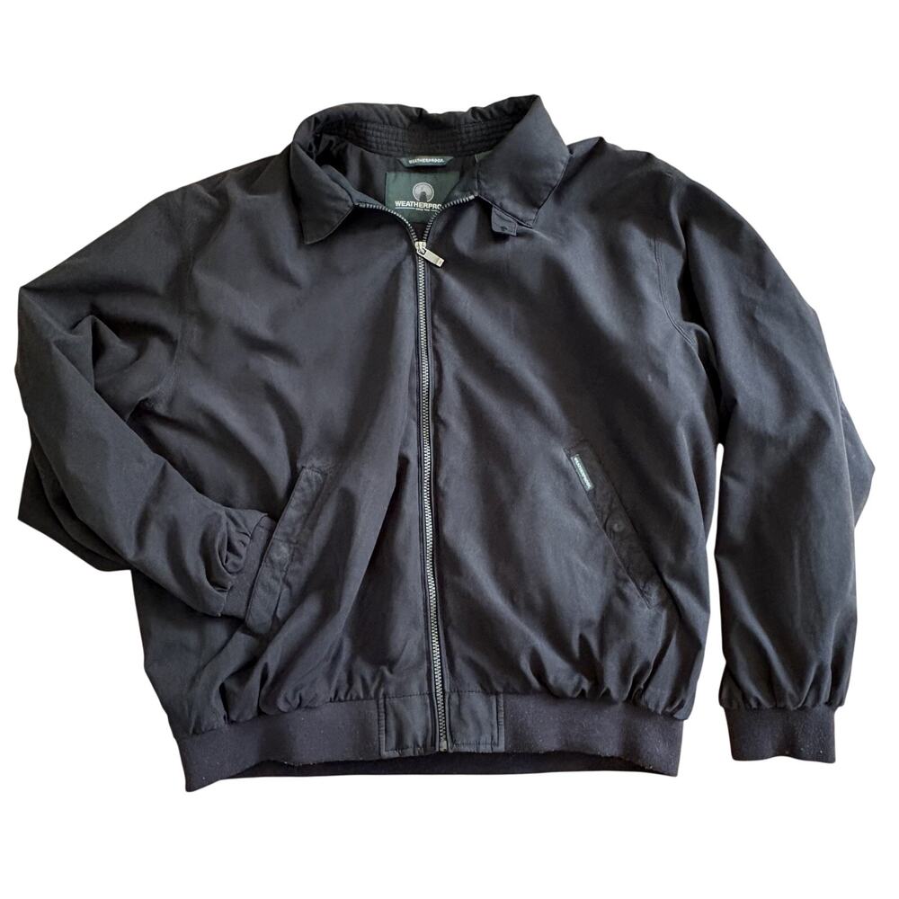 Weatherproof Men’s Full Zip Sz XL Black Bomber-style Jacket, Lined, Pockets